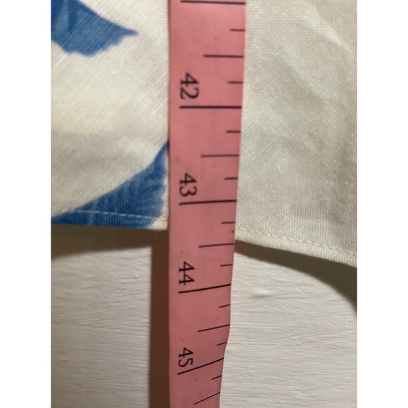 Vintage Blue & White Floral Fit Flare Dress Boat Neck Size 6 90s Y2K Preppy - Picture 15 of 15